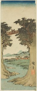 Opičí most od Utagawa Hiroshige