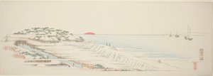 Ranní sníh v Susaki (Susaki yuki no asa), ze série „Třináct pohledů na okolí Edo“ od Utagawa Hiroshige