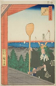 Hora Atago, Šiba (Šiba Atagojama), č. 21 ze série "Sto slavných pohledů na Edo (Meišó Edo hjakkei)". od Utagawa Hiroshige