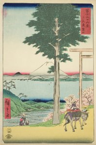 Mount Kano v provincii Kazusa (Kazusa Rokusozan), ze série „Třicet šest pohledů na horu Fuji (Fuji sanjurokkei)“ od Utagawa Hiroshige