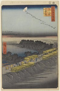 Nábřeží Nihon, Yoshiwara, No. 100 from One Hundred Famous Views of Edo, 1857 (woodblock print) od Utagawa Hiroshige