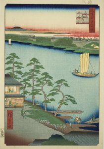 Shinjuku Ferry (Shinjuku já), ze seriálu ``Ridge d re d fa s views of Edo (Sto slavných pohledů na Edo)
