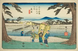 z. 65: Takamiya, ze seriálu "Šestý devět kisokaidó" od Utagawa Hiroshige
