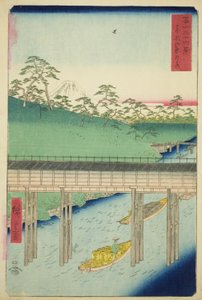 Ochanomizu ve východním hlavním městě (Toto Ochanomizu), ze série „Třicet šest pohledů na horu Fuji (Fuji sanjurokkei)“ od Utagawa Hiroshige