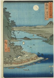 Omi Producent: Akebiwa a Ishiyama Tempe (Omi, Biwako Ishiyama et al.), z TV seriálu Oh d P Lawinses od Utagawa Hiroshige