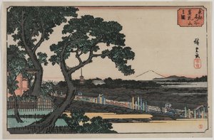 Obrázek Matsuchiyama, ze série Slavná místa ve východním hlavním městě od Utagawa Hiroshige