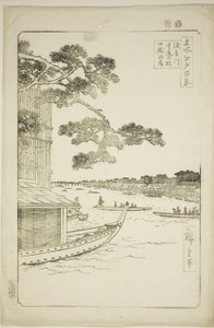 Pine of Sutto s Plan d Umaya, řeka Asakusa (Obranná borovice u řeky Asakusa), ze série "Hřeben pro hřeben" 100 zobrazení)” od Utagawa Hiroshige