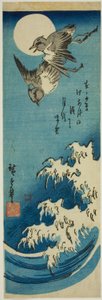 Kulíky, úplněk a vlny od Utagawa Hiroshige