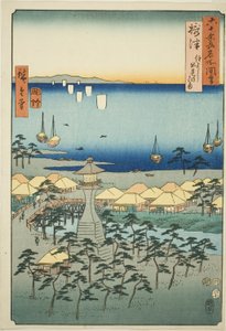 Settsu Project: Idemi Beach ch v SumiyoshiーOh d Proinses od Utagawa Hiroshige