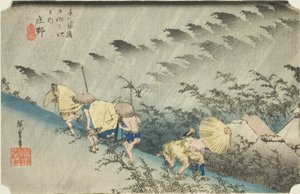 Shono: D-Ring Line (Shono Hakuu), ze série „Padesát tři S Tokaidského Goju-san příštího), od Utagawa Hiroshige