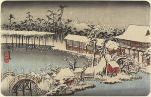 Sníh na svatyni Kameido Tenman, 1832-1834