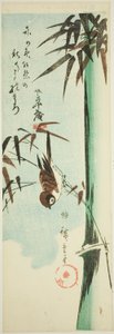 Vrabec a bambus od Utagawa Hiroshige