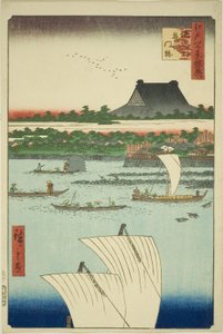 Tepo design d Tsukiji Hongwanji hand MP (Toru Pozu Tsukiji monzeki), ze série te Yokyo“ od Utagawa Hiroshige