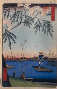 Řeka Ayase a Kanegafuchi Sto slavných pohledů na Edo, 1856-1858 od Utagawa Hiroshige