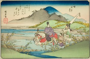 Řeka Ide Jewel v provincii Yamashiro (Yamashiro Ide no Tamagawa), ze série „Šest řek Jewel v různých provinciích (Shokoku Mu Tamagawa)“ od Utagawa Hiroshige