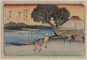 Šedesát devět stanic Kiso Highway: Shionata od Utagawa Hiroshige