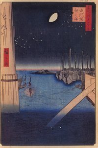 Tsukudajima and Eitai Bridge One Hundred Famous Views of Edo, 1856-1858 od Utagawa Hiroshige
