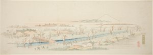 Pohled na Koganei (Koganei no kei), z nepojmenované série slavných pohledů na předměstí Edo od Utagawa Hiroshige