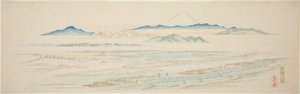 Vesnice Tamagawa (Tamagawa no sato), z nepojmenované série slavných pohledů na předměstí Edo od Utagawa Hiroshige