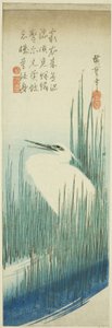 Bílá volavka a štětce od Utagawa Hiroshige