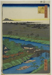 Yanagashima, ze série "Sto slavných pohledů na Edo (Meisho Edo hyakkei)" od Utagawa Hiroshige