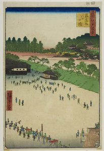 Jastukódži, Uvnitř brány Sudžikai (Sujikai-uchi Yatsukoji), ze série "Sto slavných pohledů na Edo (Meisho Edo hyakkei)". od Utagawa Hiroshige