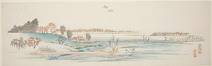 Yuhigaoka, z nepojmenované série slavných pohledů na předměstí Edo od Utagawa Hiroshige