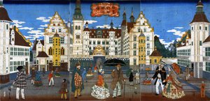 Hirošige II - Amerika nigiwai no zu od Utagawa Hiroshige II