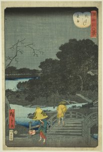 Noční déšť na Makura Bridge (Makurabashi yau), ze série "Osm pohledů na řeku Sumida (Sumidagawa hakkei)"