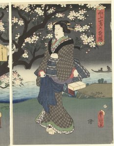 Večerní procházka podél řeky od Utagawa Kunisada (I)
