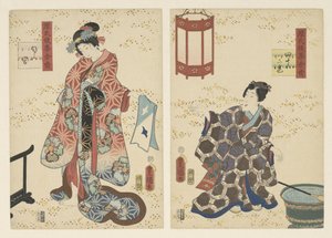 Kapitola 42, navoněný princ Trvalé dojmy z pozdní sbírky Genji (název série) od Utagawa Kunisada (I)