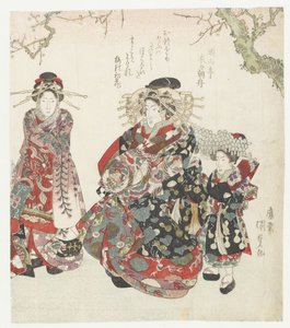 Kurtizána se dvěma služkami od Utagawa Kunisada (I)