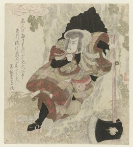 Muž se sekerou se dostane ze stromu od Utagawa Kunisada (I)