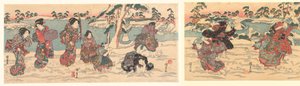 házení sněhových koulí od Utagawa Kunisada (I)