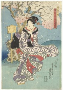 Bouřlivý den na řece Sumida Osm pohledů na Edo (název série) Edo hakkei no uchi (název série na objektu) od Utagawa Kunisada (I)