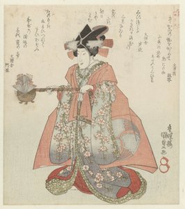 Žena s konvicí na saké Čtyři věrní vazalové společnosti Katsushika Poetry Society Katsushika Shitennô (název série) od Utagawa Kunisada (I)