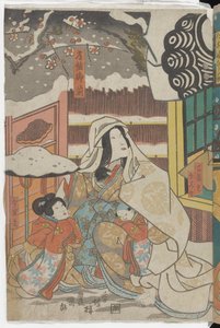 (Scéna z kabuki představení na motivy příběhu o Jošitsunovi) od Utagawa Kunisada