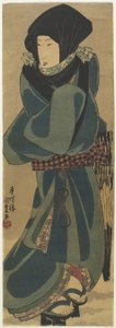 (Žena v plášti a kápi), c. 1830-1844 od Utagawa Kunisada