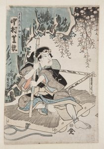 Herec Nakamura Shikan IV jako Sen (barevný dřevořez) od Utagawa Kunisada