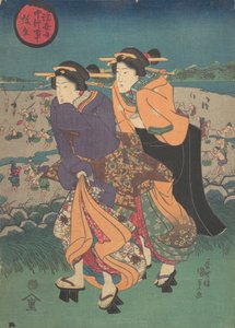 Každoroční akce - třetí měsíc Ukiyo nenju gyoji: Yayoi, polovina 19. stol., polovina 19. stol. od Utagawa Kunisada
