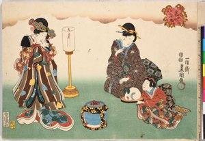 Večerní sníh Bo-setsu, ze série Osm figurálních pohledů Sugata Hakkei, ca. 1850, ca. 1850 od Utagawa Kunisada