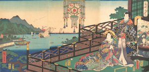 Pan Hikari, Tee Maruyama P-Athle Jist Science CT of Nagasaki Nagasaki Dejima, 3.m. .. .. , 3. brána čt, 1861. od Utagawa Kunisada