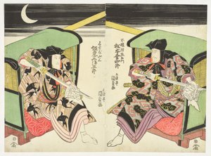 Noční souboj s meči od Utagawa Kunisada
