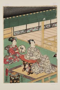 Pátý měsíc (Satsuki) (barevný dřevěný tisk) od Utagawa Kunisada