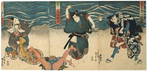 Divadelní scéna, 1844 od Utagawa Kunisada