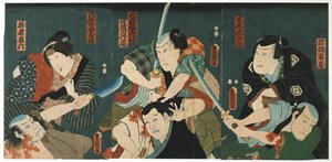 Divadelní scéna, 1844 od Utagawa Kunisada