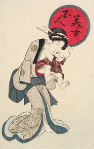 Žena držící dítě od Utagawa Kunisada