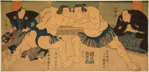Je to malé m-pole t, ale je to také jiný plyn, Ayusegawa. Kuniteru Utagawa (1808-1876)