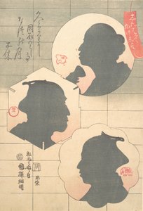 Obrázek siluety herce Kabuki, 19. století. od Utagawa Kuniteru