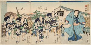 zápasník sumo Aioi. Tisk Utagawa Kuniteru (1808-1876)